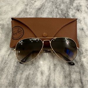 Ray Ban Aviator Light Brown Gradient Lens Sunglasses